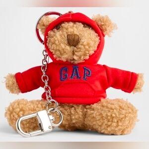 GAP Modern Red Logo Hoodie Brannon Teddy Bear Keychain Charm. New